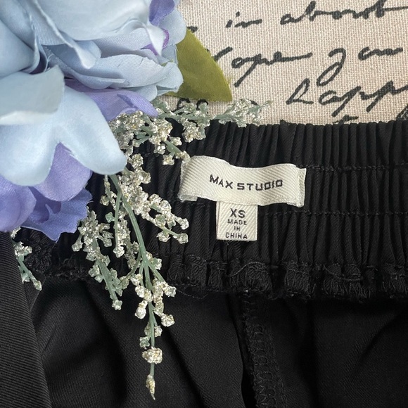 Max Studio Twill Easy Wide Leg Trouser Pants in No Fade Black, Size XS - Picture 5 of 7